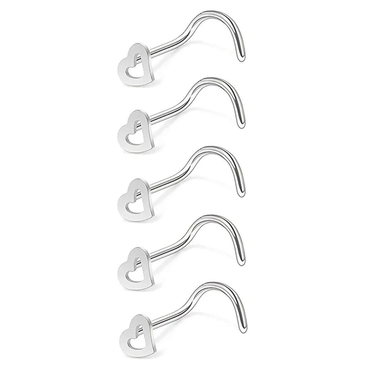 5pcs Fashion Hollow Heart Stai - Nostril Screw Pin avis et prix