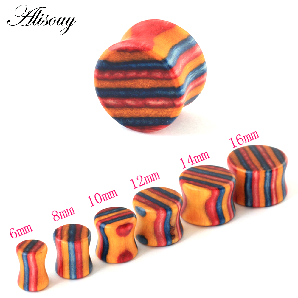 1PC Fashion Ear Plugs Wood Fle - Body Jewelry Ear Plugs avis et prix