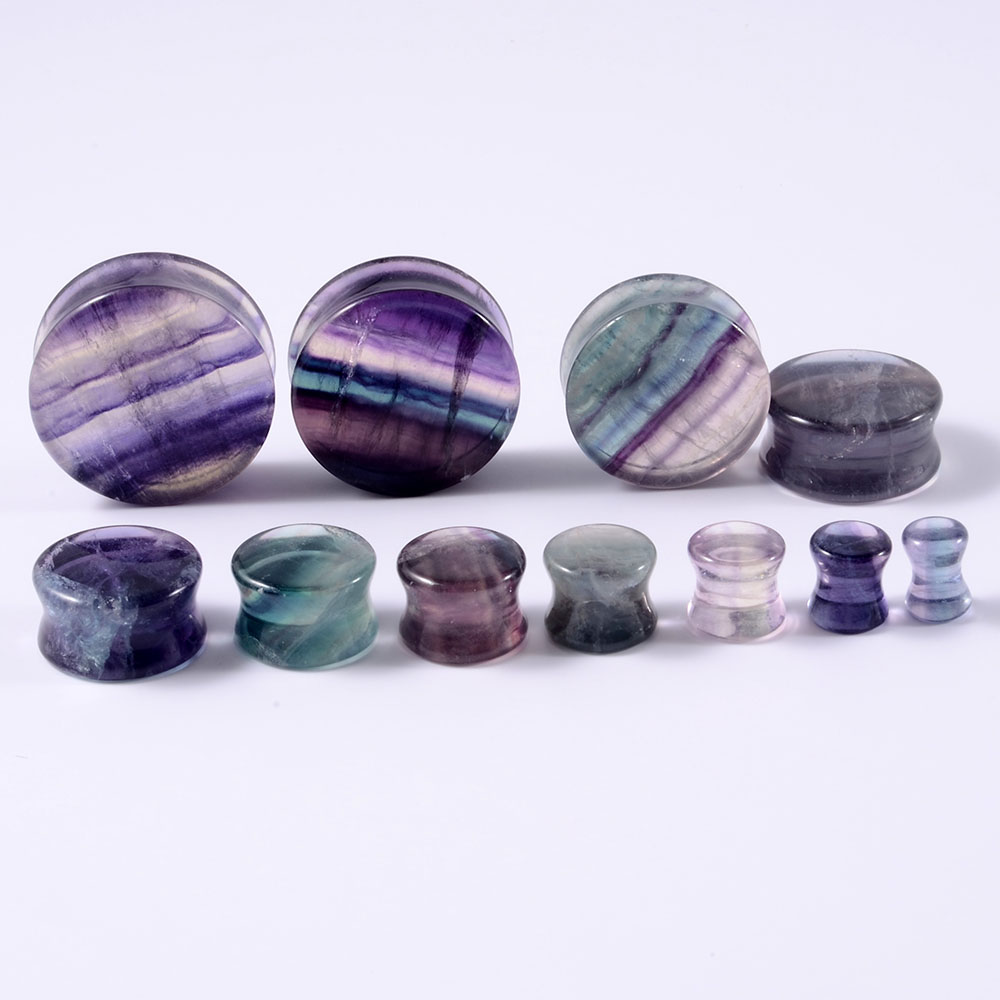 2PCS Natural Stone Double Flar - Body Jewelry Ear Plugs avis et prix