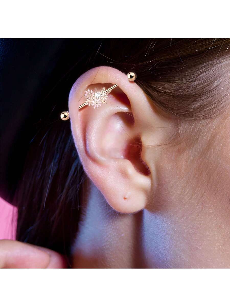 Floral Industrial Barbell Ear  - Body Jewelry Industrial avis et prix
