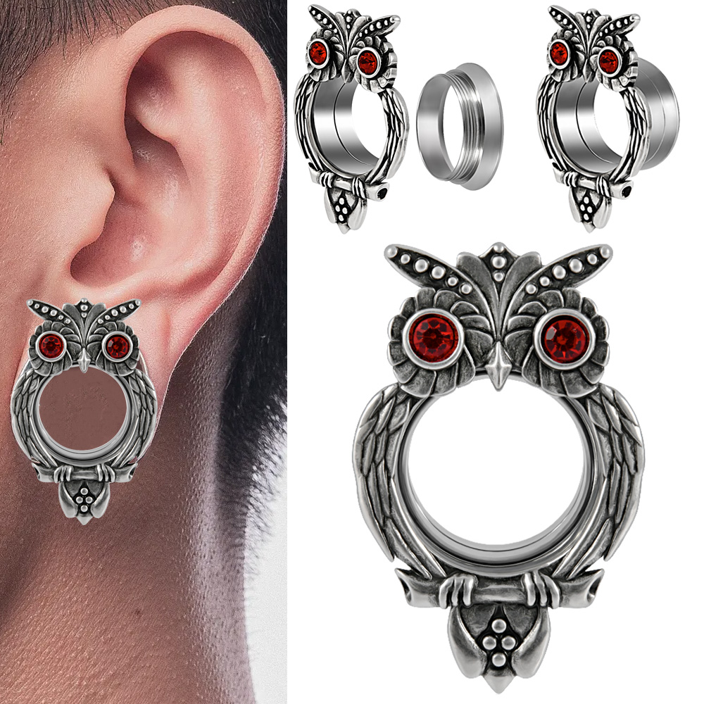 1PC Stainless Steel Owl Ear Ex - Body Jewelry Ear Plugs avis et prix