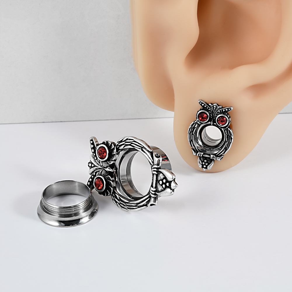 1PC Stainless Steel Owl Ear Ex - Body Jewelry Ear Plugs avis et prix