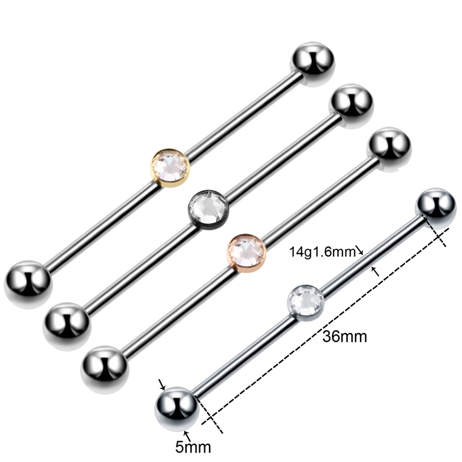 1PC Titanium Piercing Gem Indu - Body Jewelry Industrial avis et prix