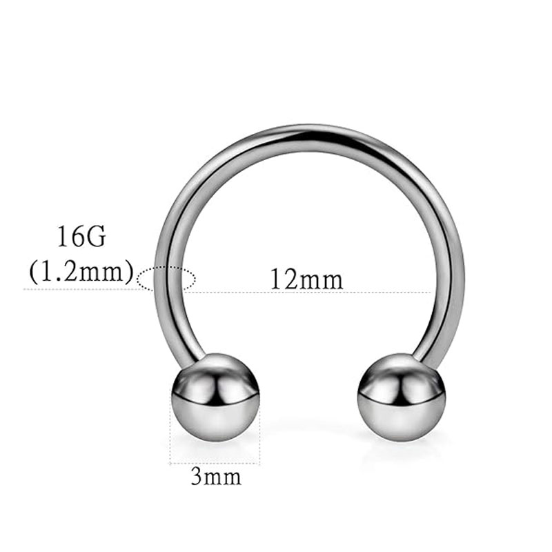 1/5Pcs Titanium Horseshoe Sept - Body Jewelry Nipple Rings avis et prix