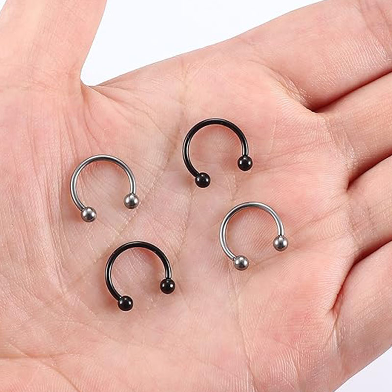 1/5Pcs Titanium Horseshoe Sept - Body Jewelry Nipple Rings avis et prix