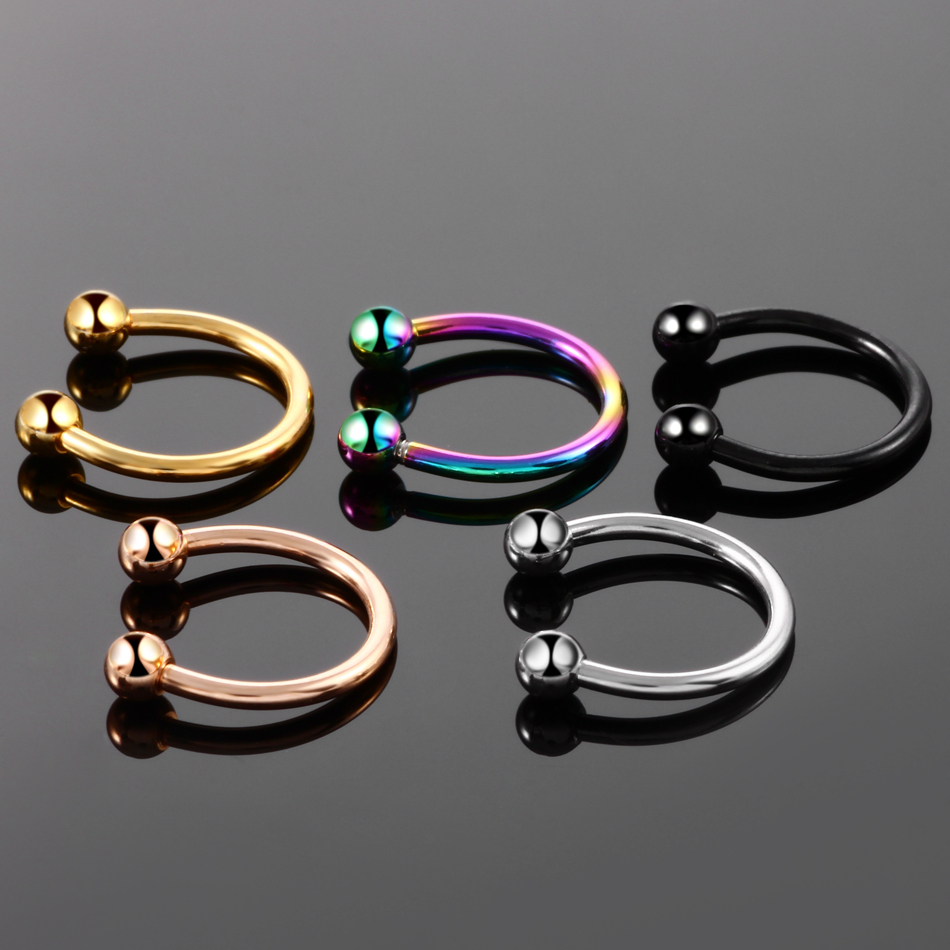 1/5Pcs Titanium Horseshoe Sept - Body Jewelry Nipple Rings avis et prix