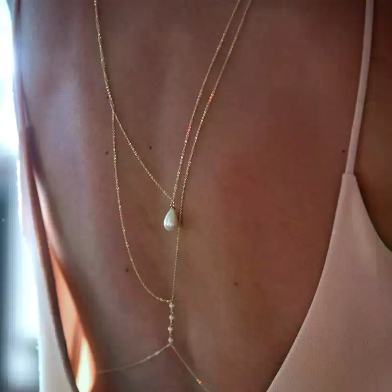 Simple Multilayer Pearl Back D - Body Jewelry Back avis et prix