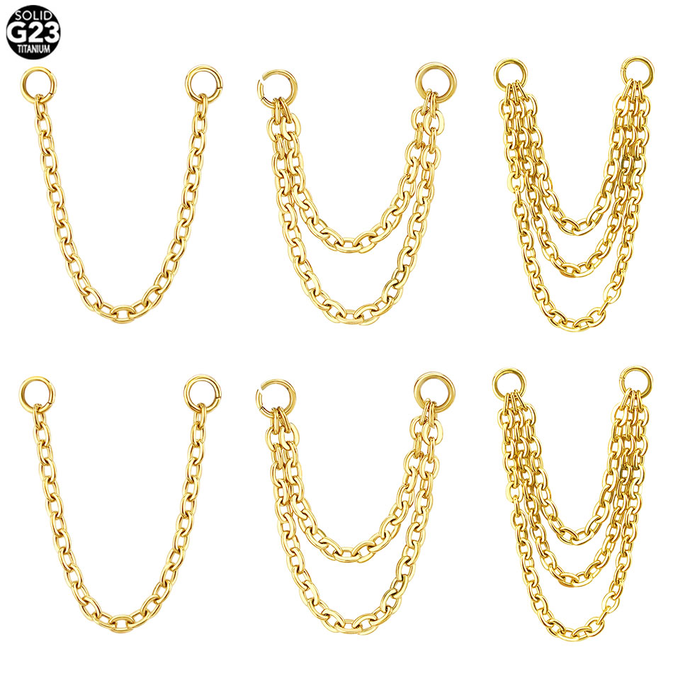 1/5PCS Titanium Double Chain f - Body Jewelry Industrial avis et prix
