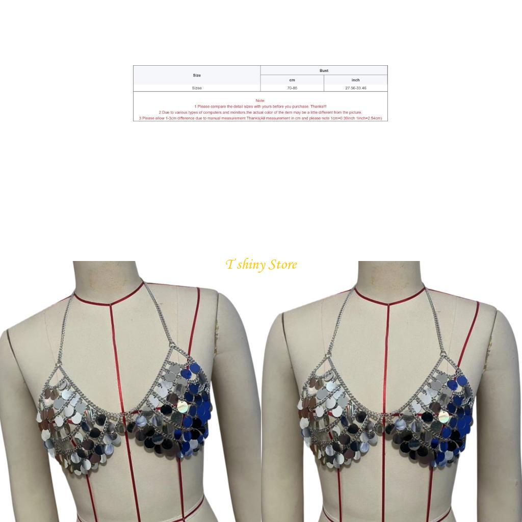 N58F Festive Sequins Vest Top  - Body Jewelry Vest avis et prix