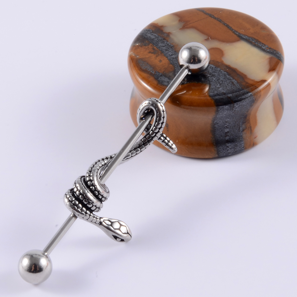 1Pcs Surgical Steel Snake Indu - Body Jewelry Industrial avis et prix