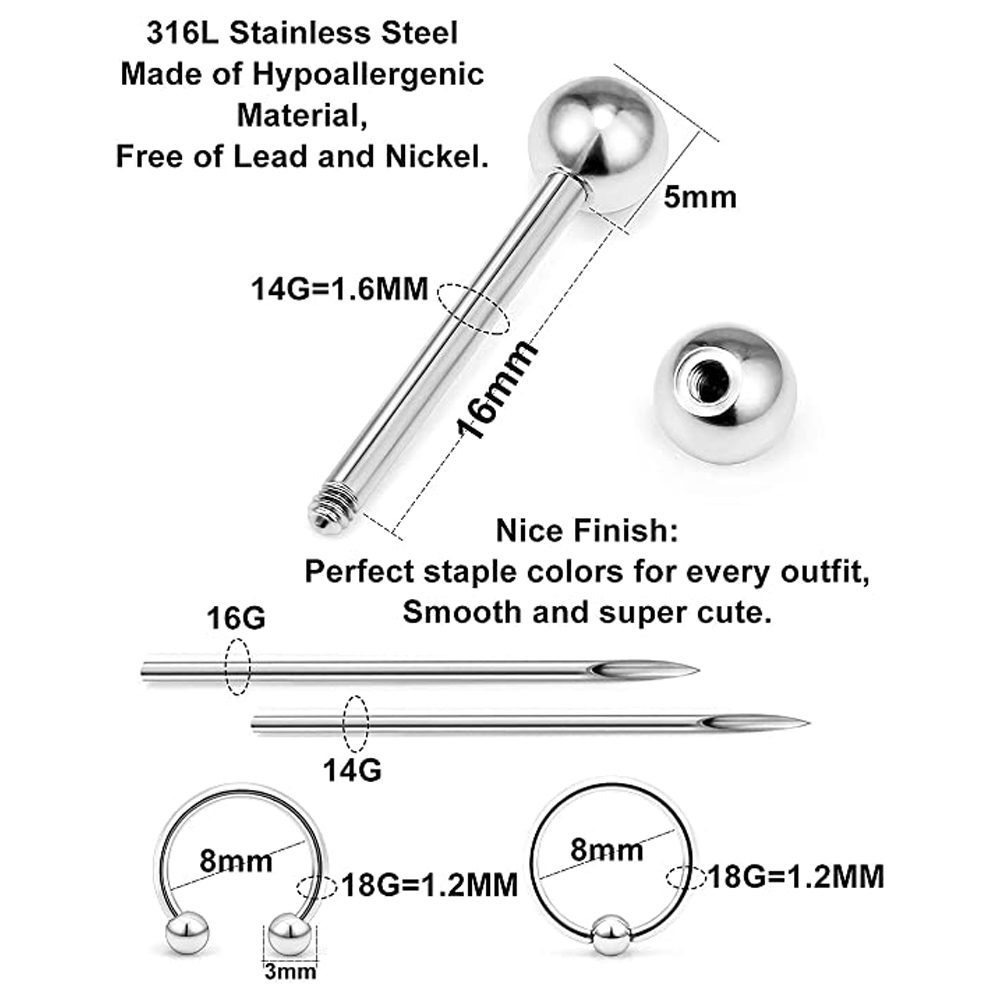 Piercing Kit Stainless Steel E - Body Jewelry Industrial avis et prix