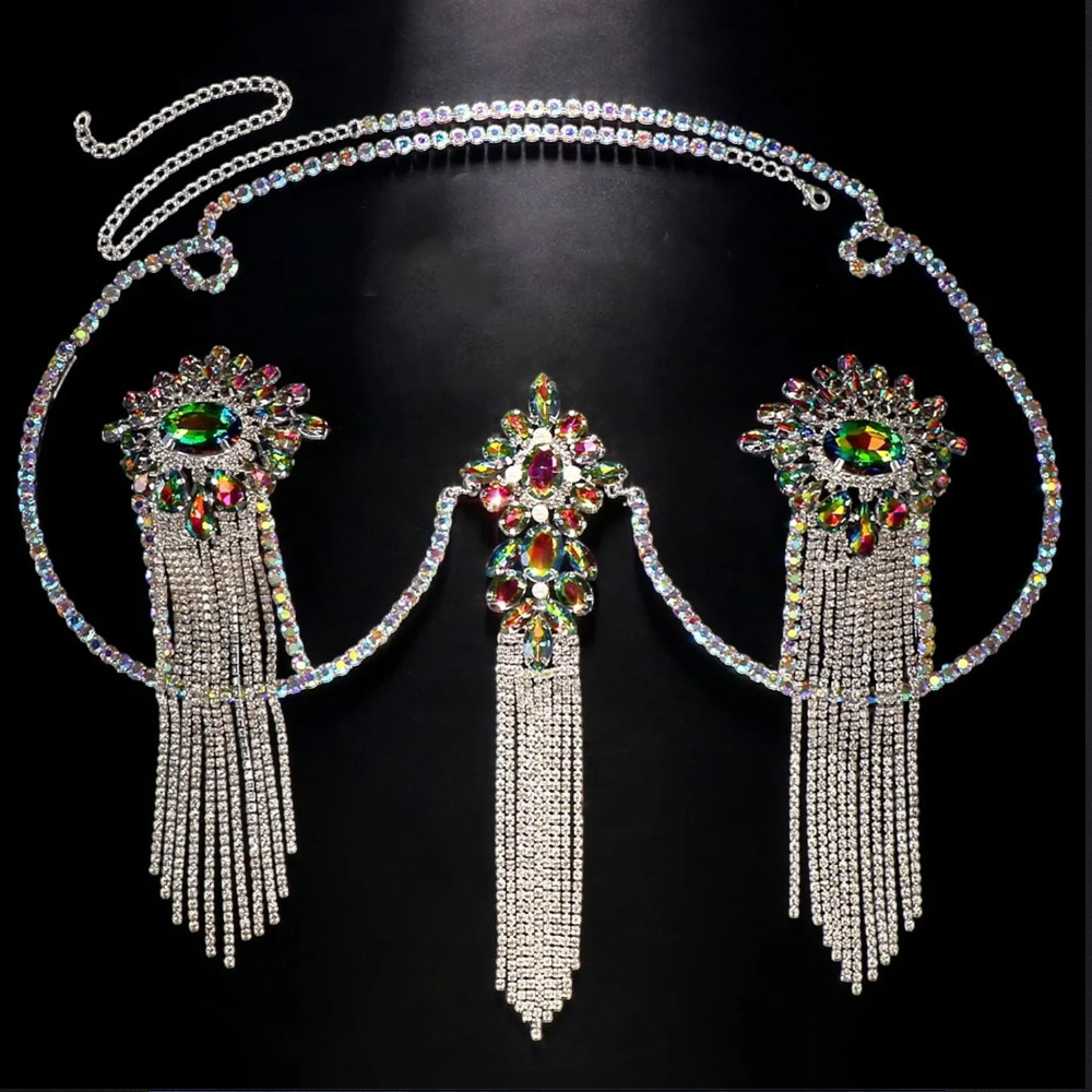 Sexy Tassel Color Crystal Ches - Body Jewelry Nipple Rings avis et prix