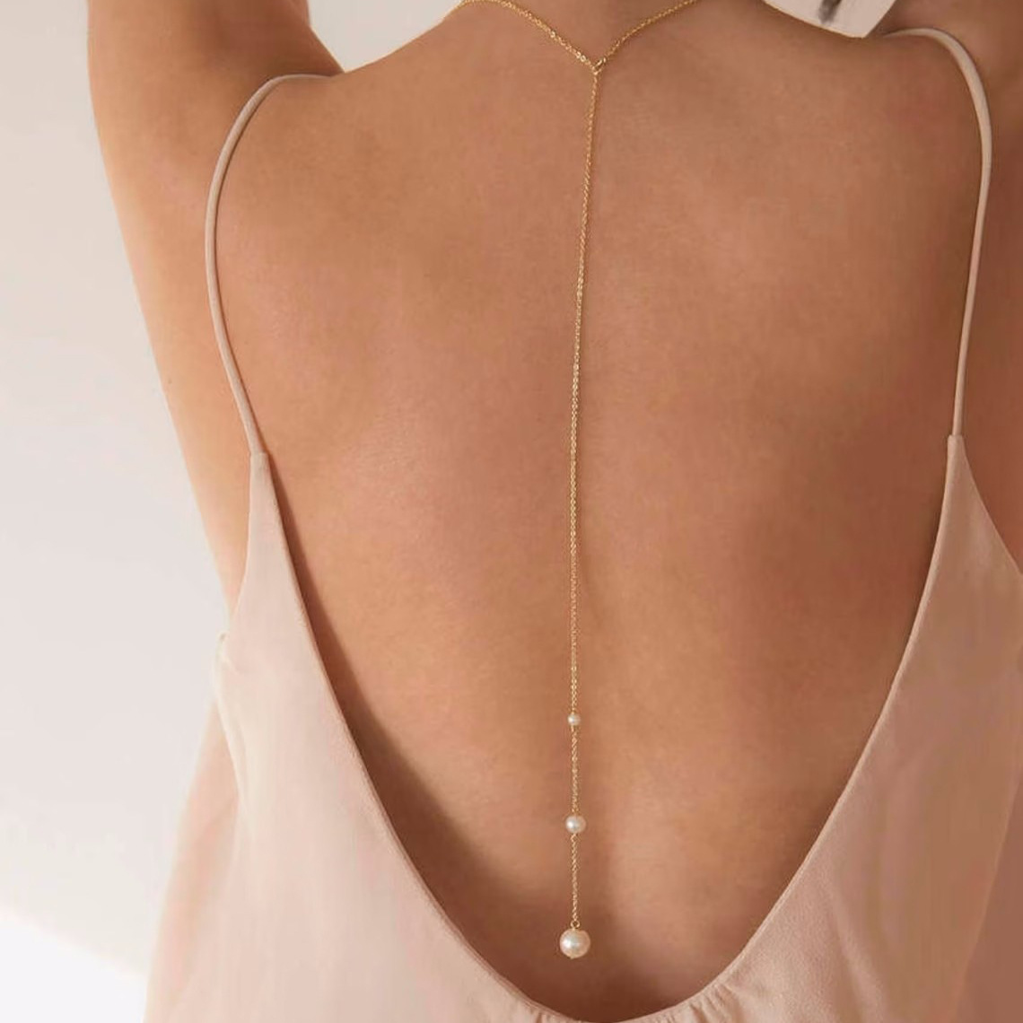 Korean Fashion Pearl Chain Cho - Body Jewelry Back avis et prix