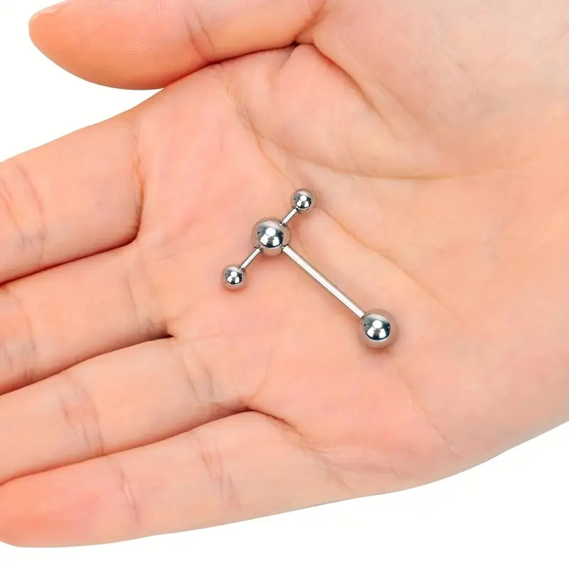 1pc 14G Stainless Steel T-Shap - Tongue Barbell Straight avis et prix